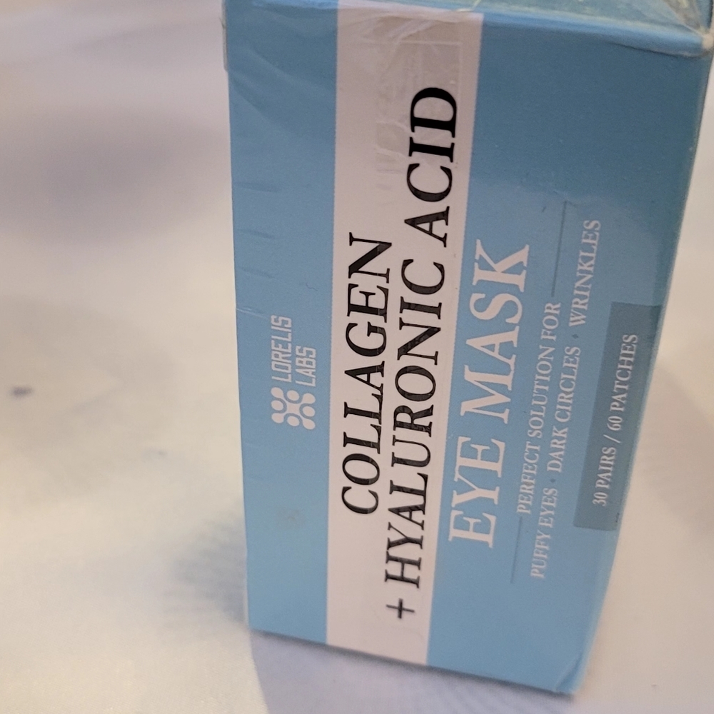 New Box,Collagen + Hyaluronic Acid. Eye Mask Lorelis Labs